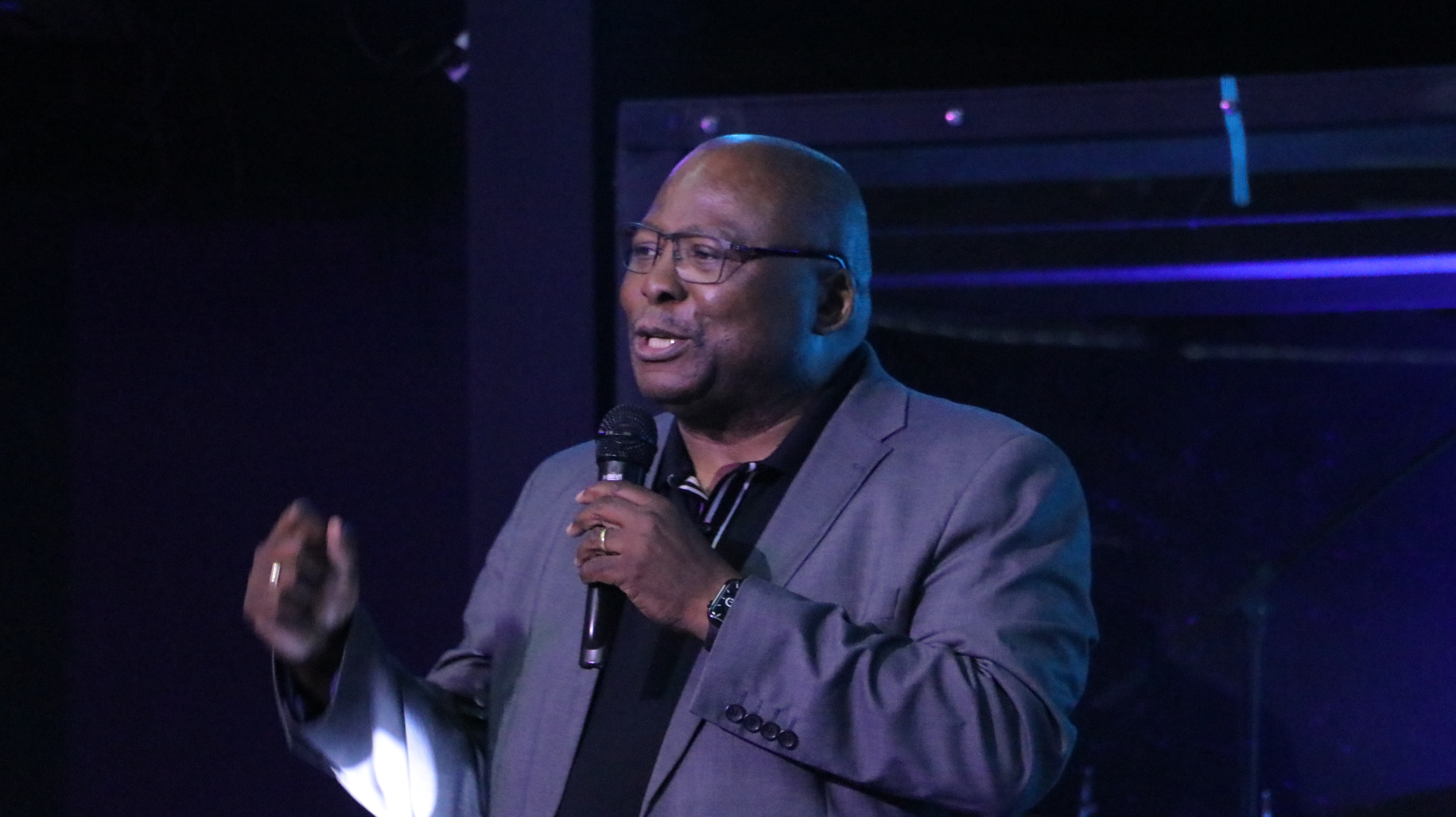 A speaker sharing during a Cornerstone Church service